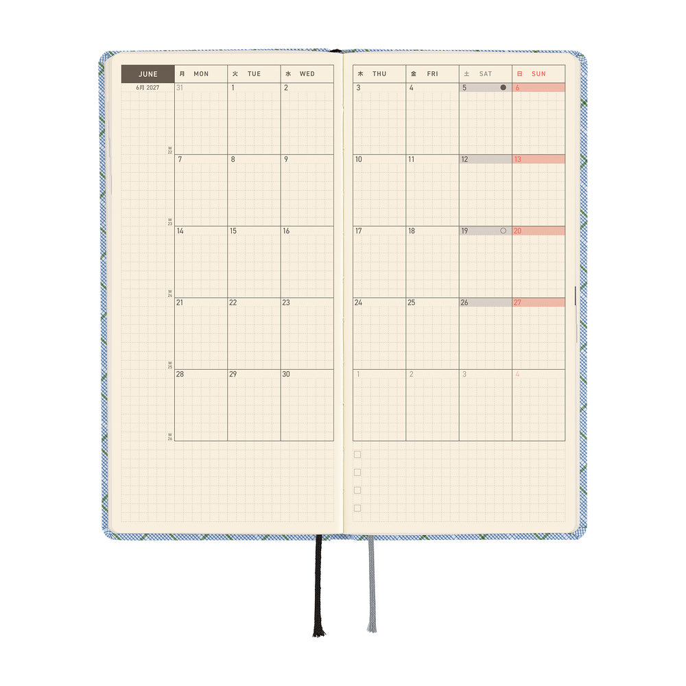 Hobonichi Techo 2027 Weeks Planner | Shirt Fabric: Graph Plaid | English
