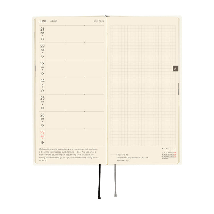 Hobonichi Techo 2027 Weeks Planner | White Line: Ivory | English