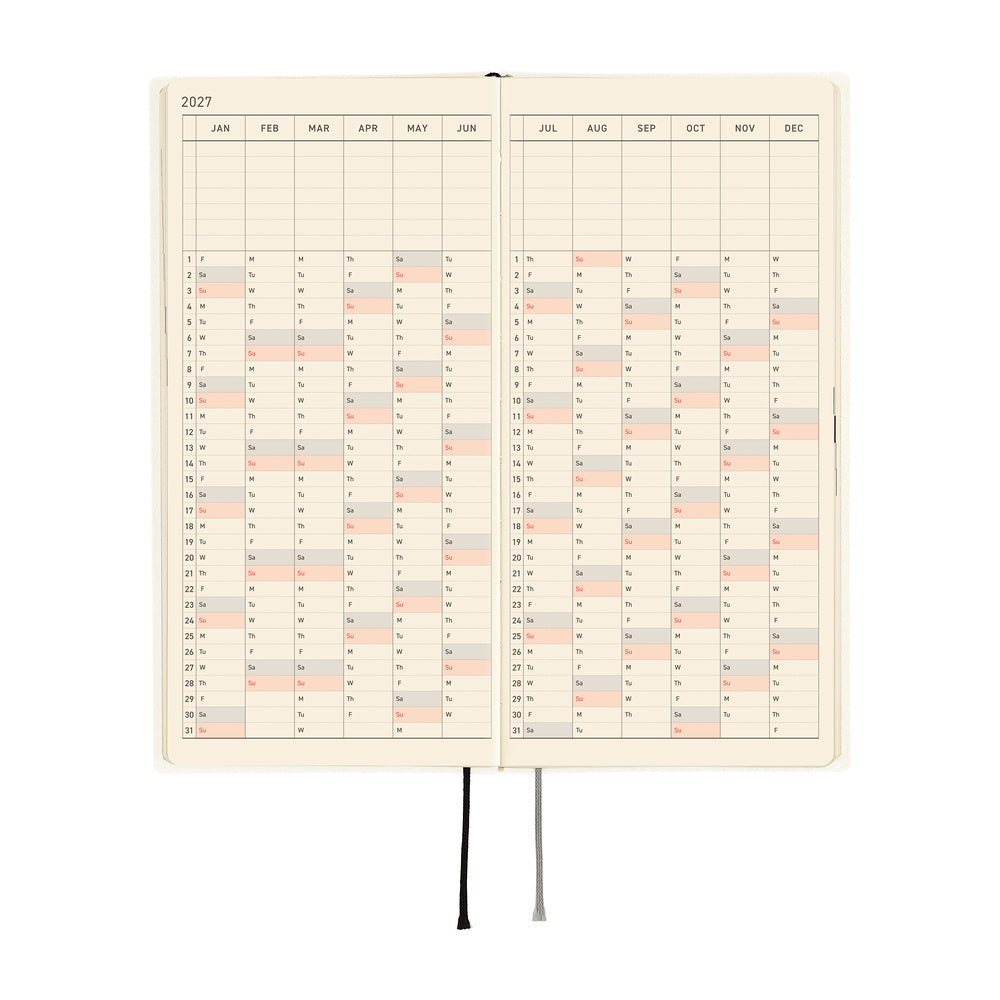 Hobonichi Techo 2027 Weeks Planner | White Line: Ivory | English