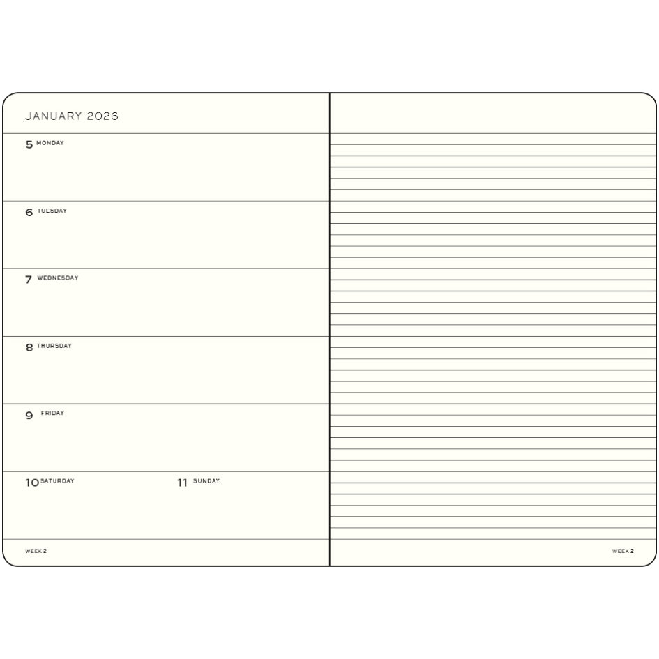 2026-2027 Weekly Planner and Notebook | 18 Months | Black