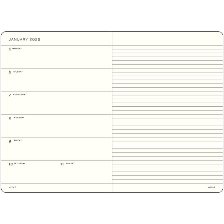 2026-2027 Weekly Planner and Notebook | 18 Months | Black