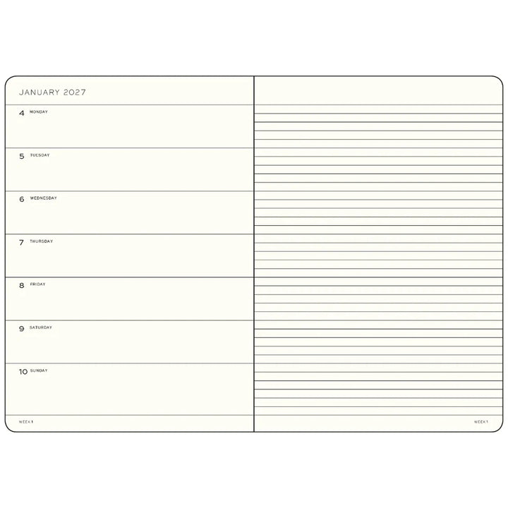 2027 Weekly Planner and Notebook | Forest Green