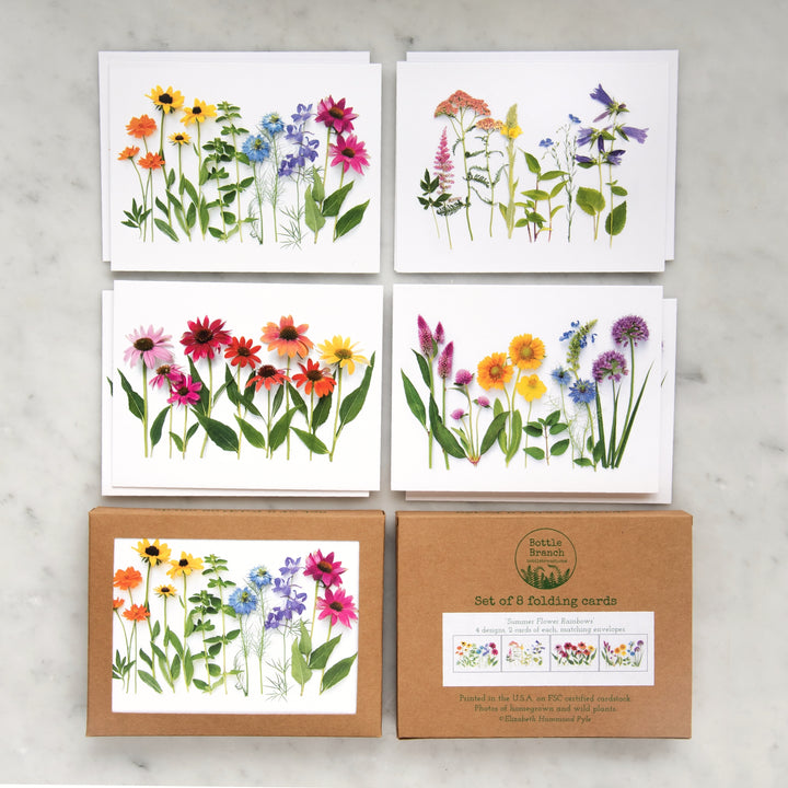 Summer Flower Rainbows | Assorted 8 Card Set