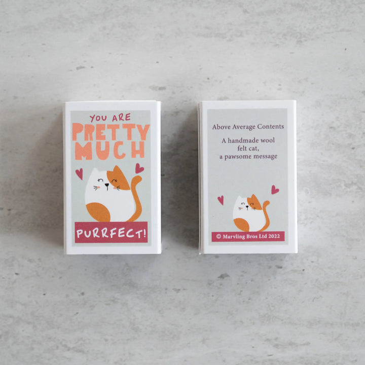 Wool Felt Cat in a Matchbox