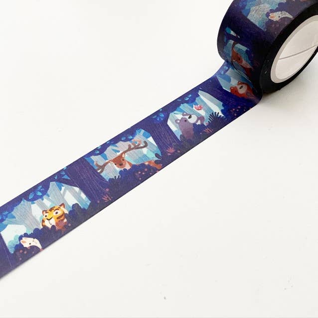 Forest Animal Hide And Seek | Wide Washi Tape *